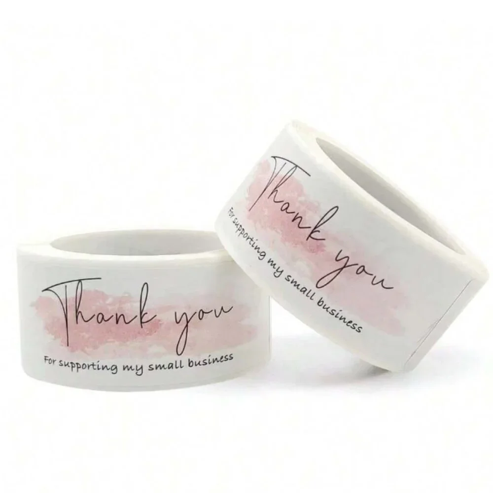 NEW THANK YOU FOR SUPPORTING MY SMALL BUSINESS LABEL STICKERS 4 ROLLS 480 TOTAL